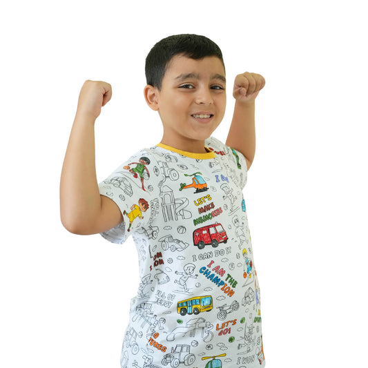 Race & Play Nights Short Sleeve Coloring Pajamas