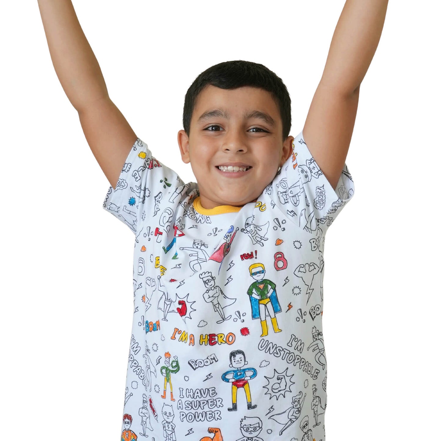 Superhero City Short Sleeve Coloring Pajamas
