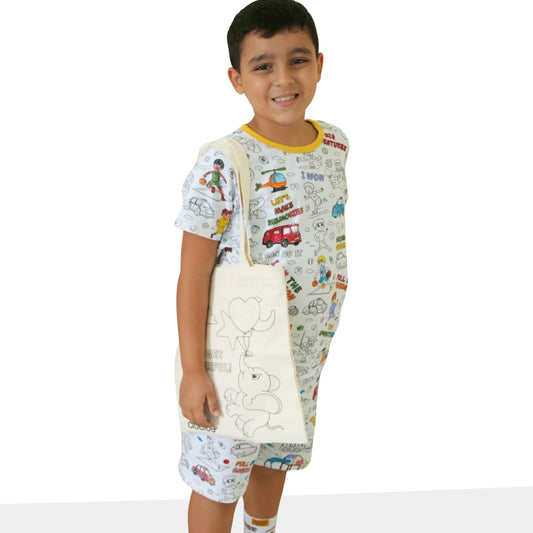 Race & Play Nights Short Sleeve Coloring Pajamas