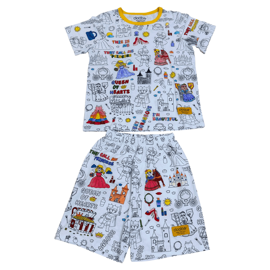 Princess Palace Short Sleeve Coloring Pajama